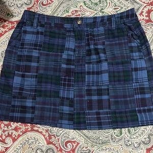 Old Navy blue madras plaid skirt